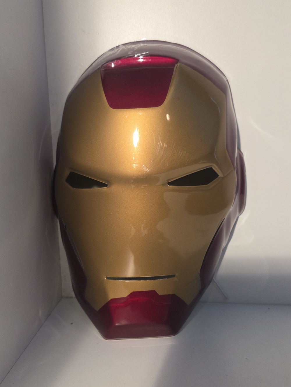 Metallic Gold and Red Iron Man Plastic Mask Costume